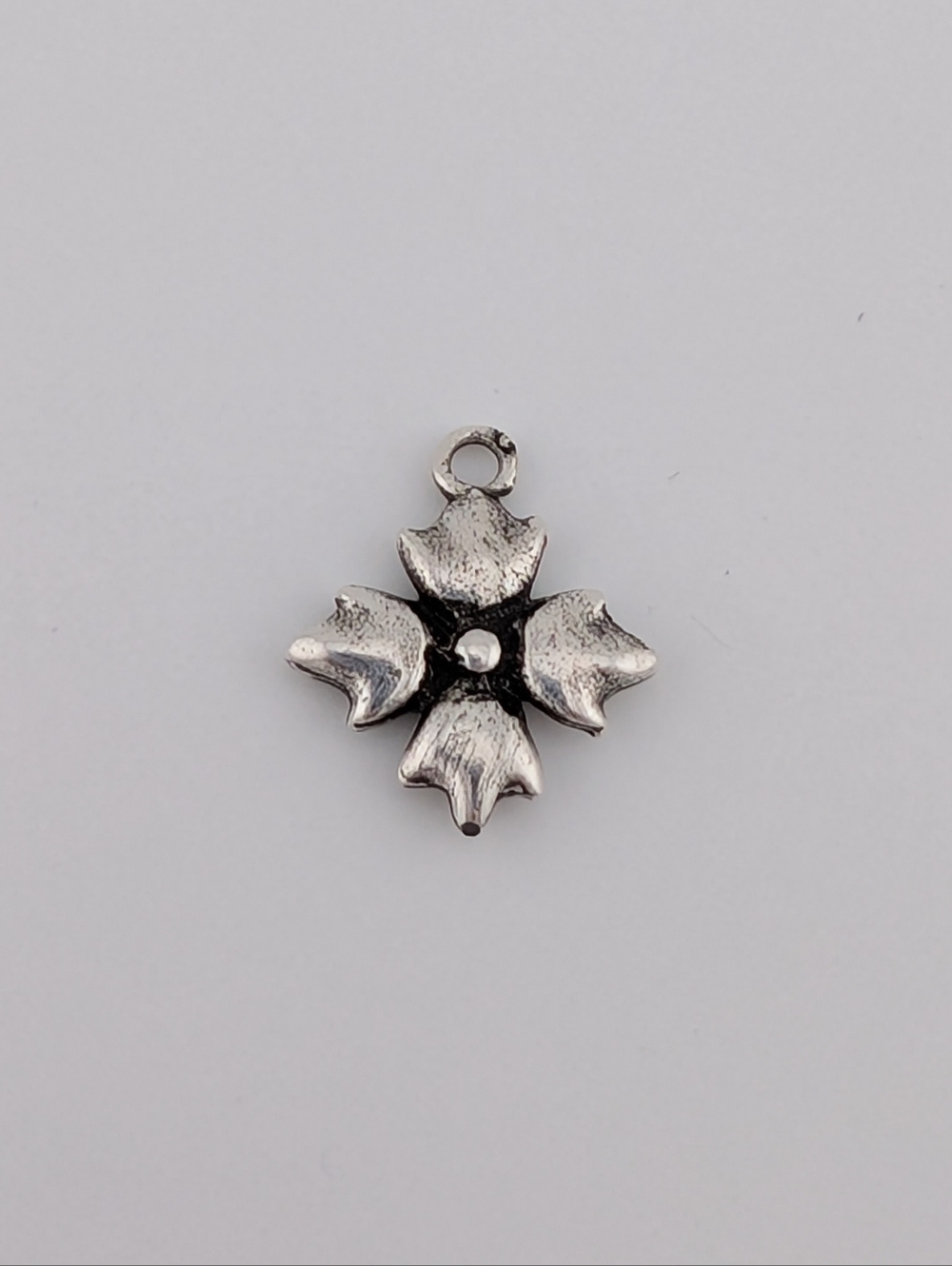 Vintage Sterling Silver Flower Charm - Everyday 925 Casual Estate Jewelry
